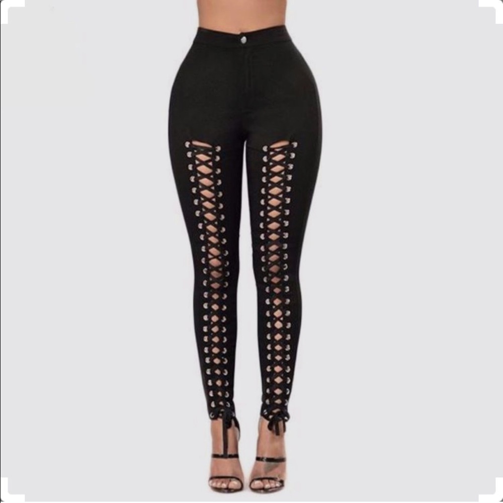 Lace up pants